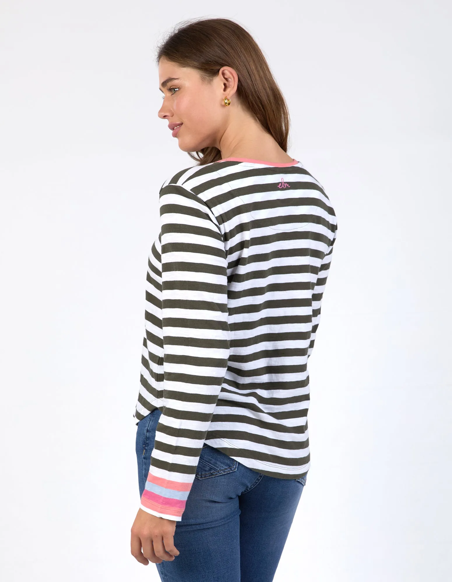 Unity Long Sleeve Tee Khaki & White Stripe sold by Elm Lifestyle product image thumbnail 4
