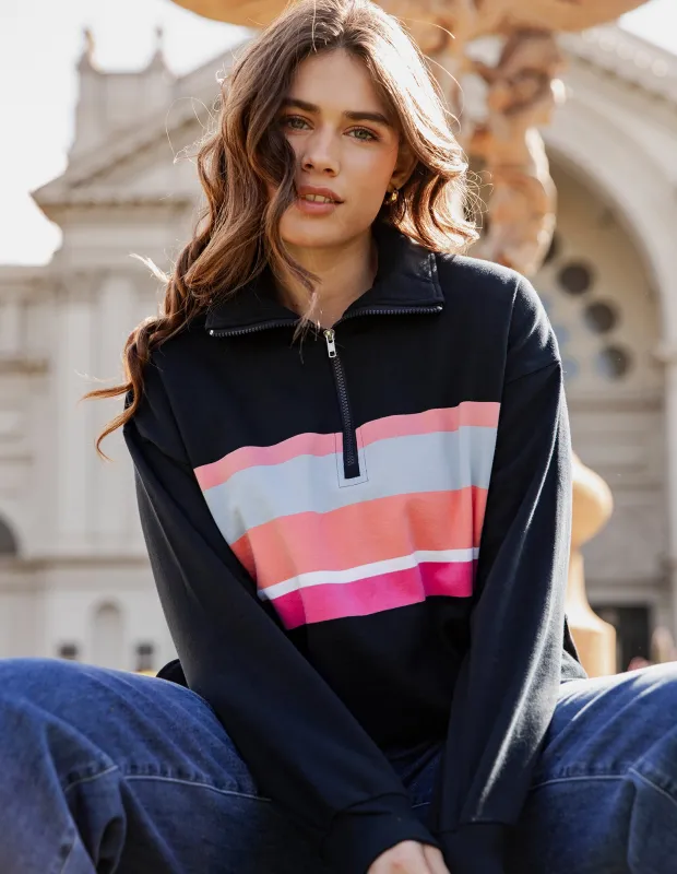 Real Love 1/4 Zip Navy sold by Elm Lifestyle