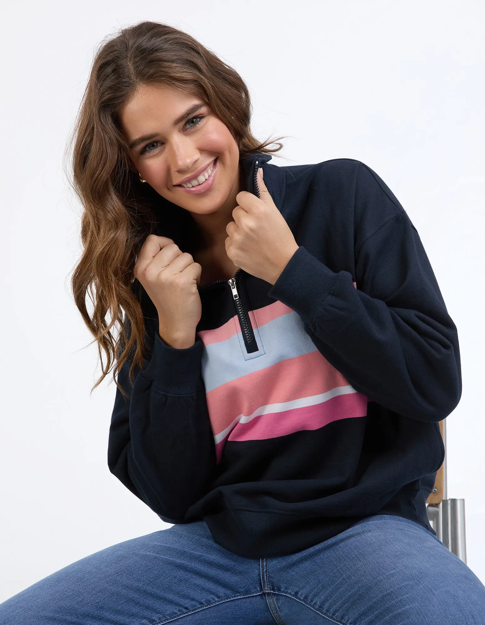 Real Love 1/4 Zip Navy sold by Elm Lifestyle product image thumbnail 2