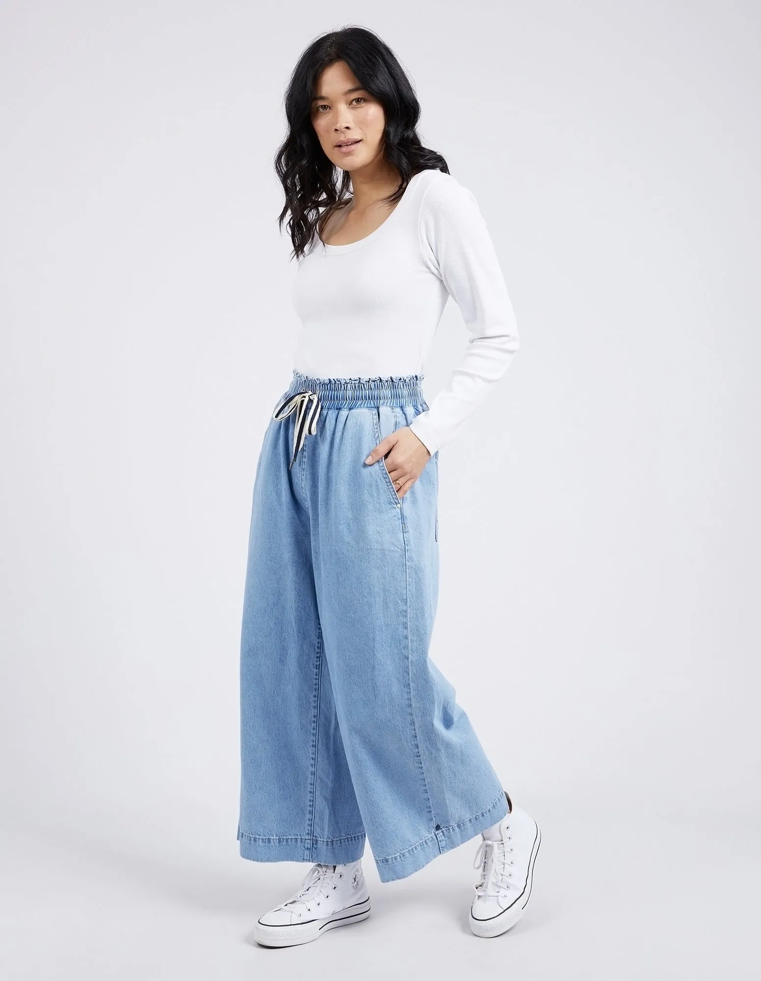 Greta Wide Leg Pant Mid Blue Denim sold by Elm Lifestyle product image thumbnail 4