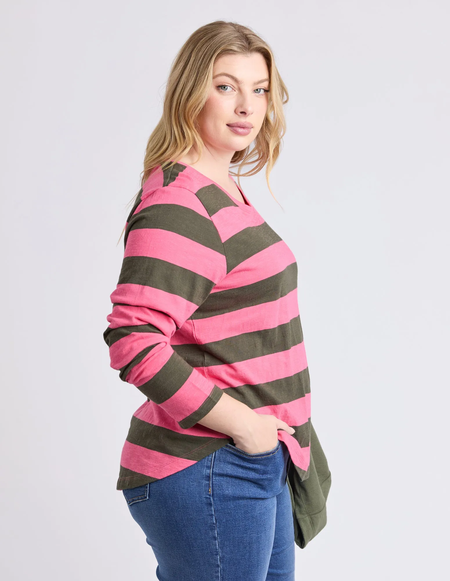 Spritz Stripe Long Sleeve Azalia Pink sold by Elm Lifestyle product image thumbnail 5