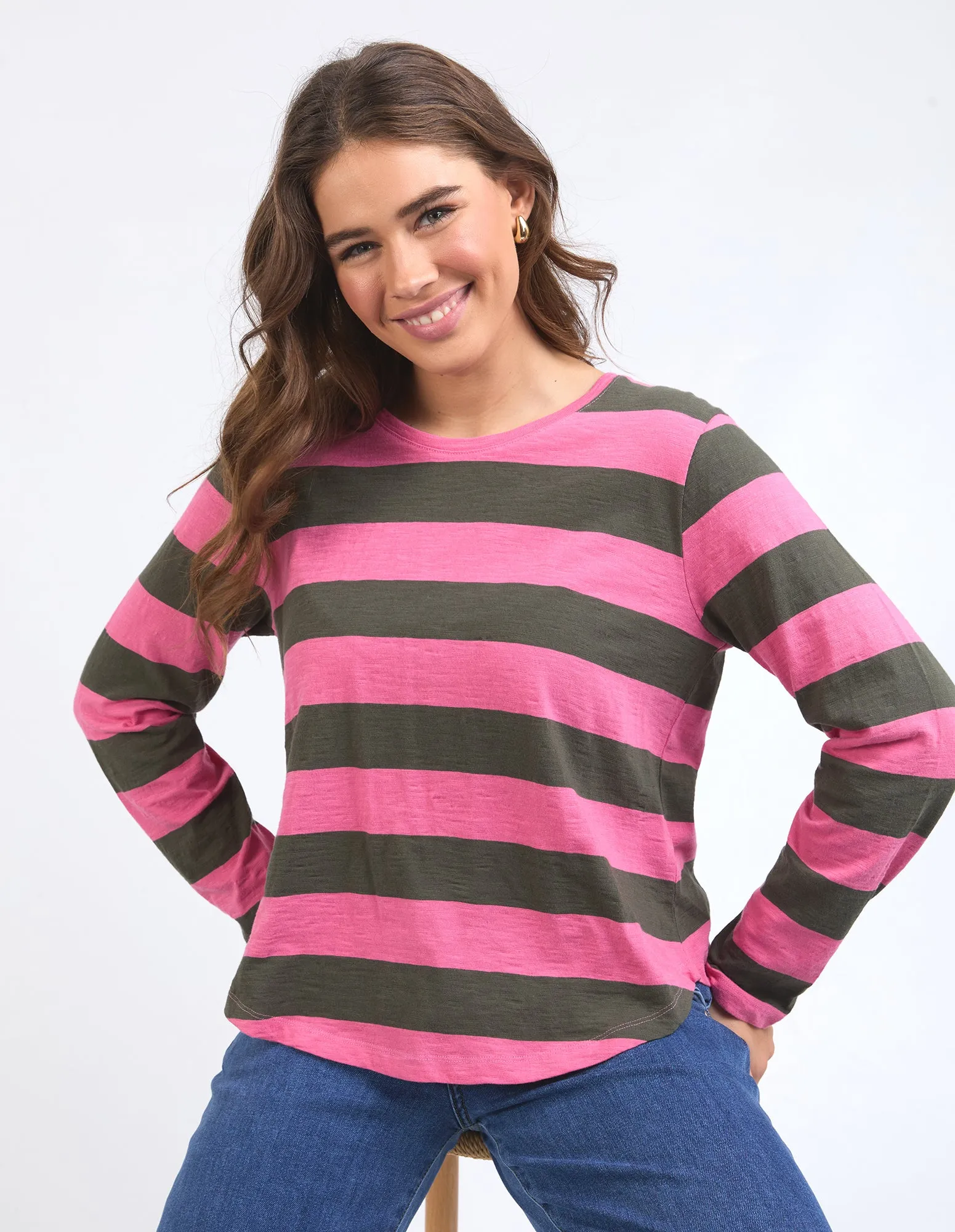 Spritz Stripe Long Sleeve Azalia Pink sold by Elm Lifestyle product image thumbnail 2