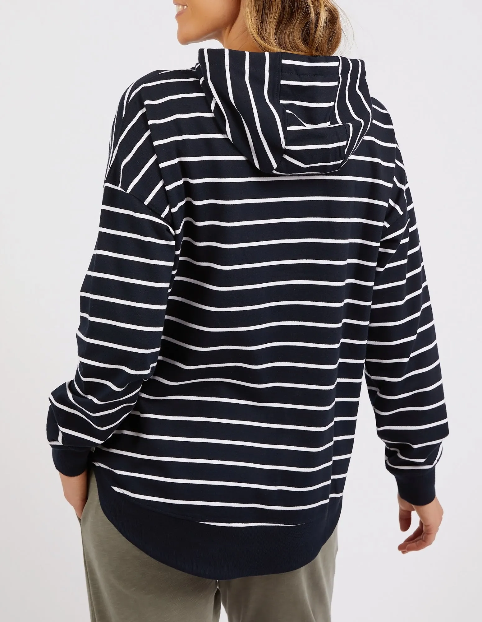 Lounger Scoop Hoodie Dark Sapphire & White Stripe sold by Elm Lifestyle product image thumbnail 3