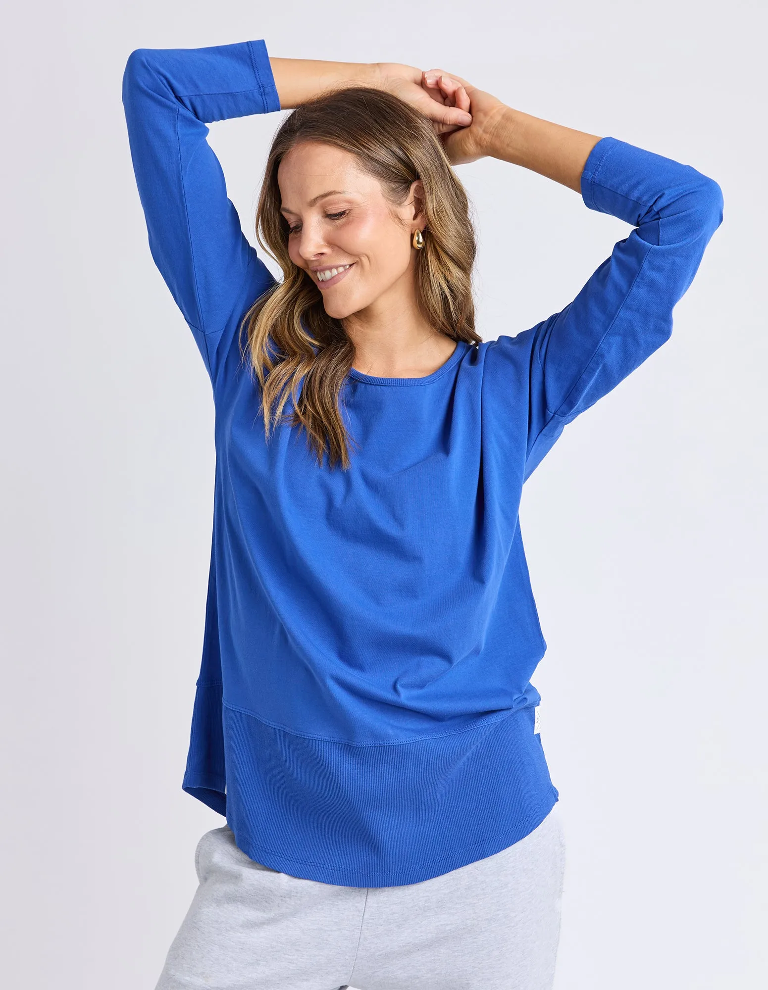 Rib Long Sleeve French Blue sold by Elm Lifestyle
