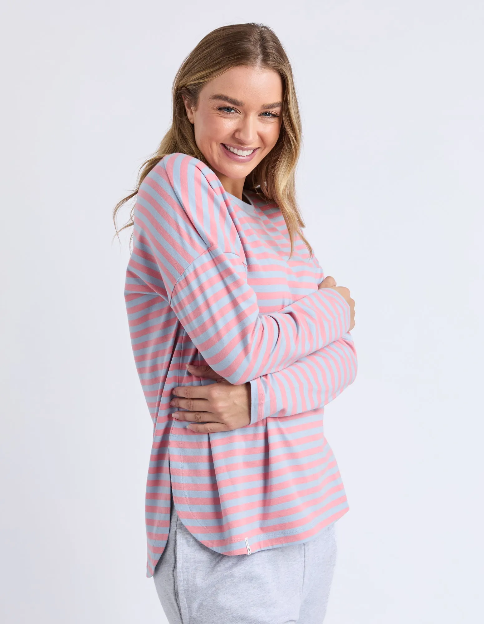 Lauren Long Sleeve Skye Blue & Charm Pink Stripe sold by Elm Lifestyle product image thumbnail 4