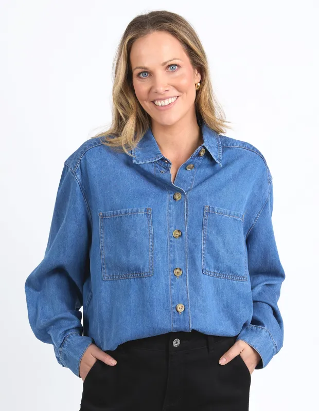 Blake Denim Shirt Mid Blue Wash sold by Elm Lifestyle