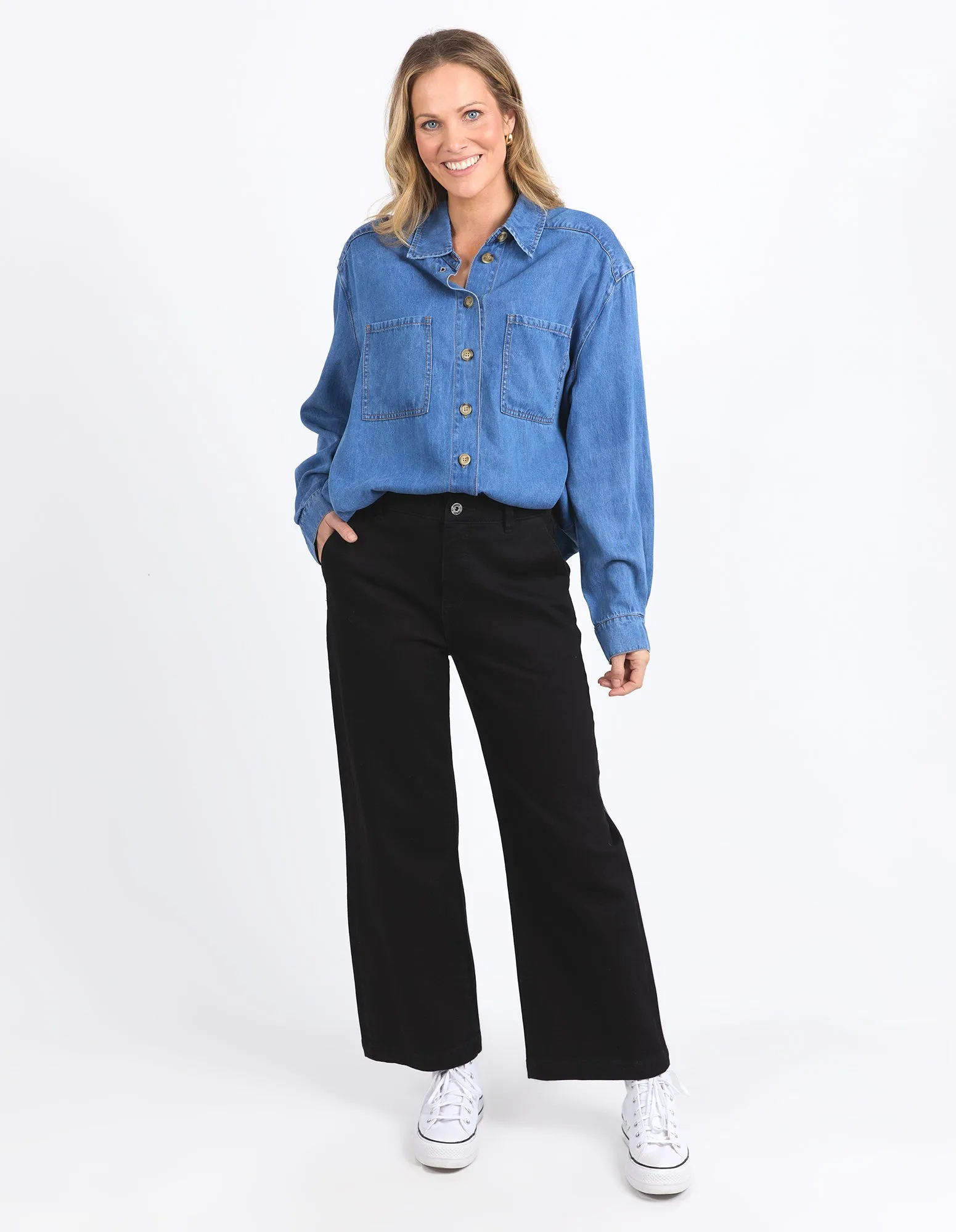 Blake Denim Shirt Mid Blue Wash sold by Elm Lifestyle product image thumbnail 2