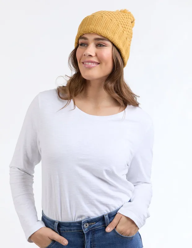 Berry Beanie Mustard sold by Elm Lifestyle