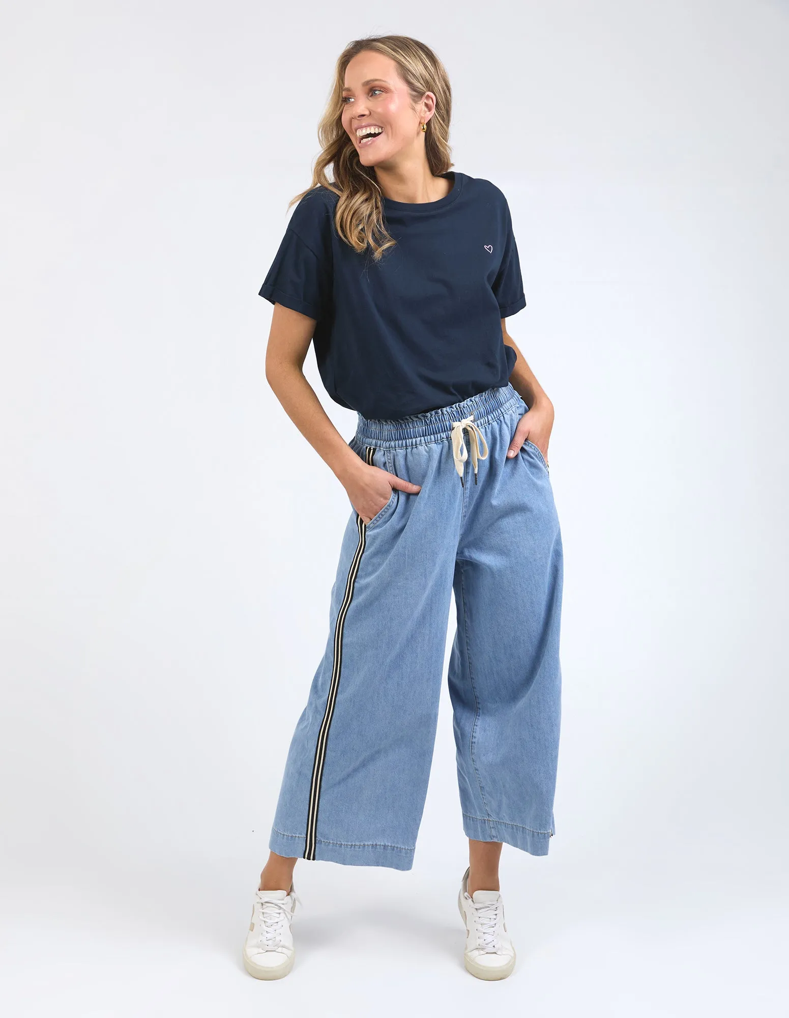 Greta Wide Leg Pant Side Tape Light Blue sold by Elm Lifestyle product image thumbnail 2
