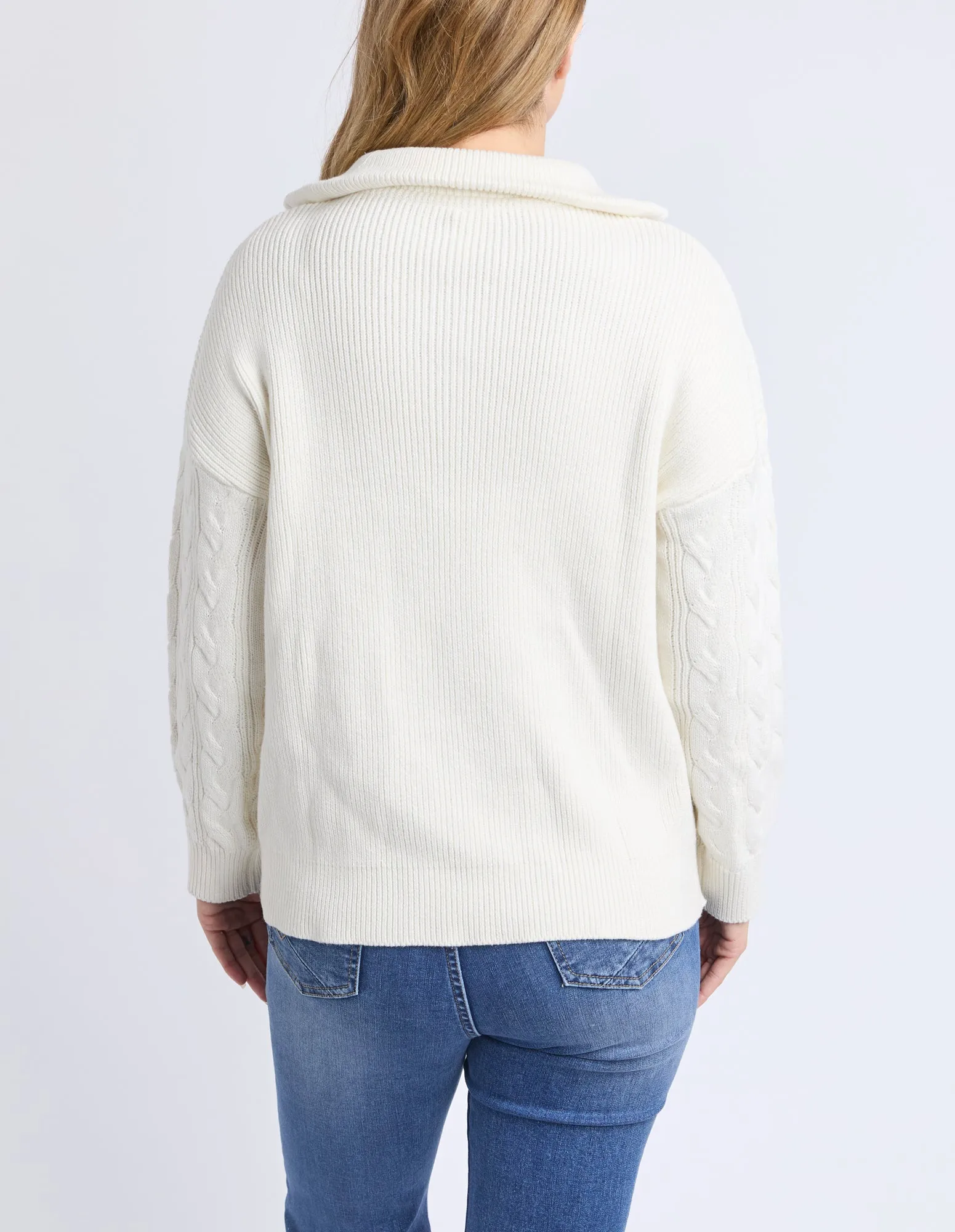 Zalie Zip Knit Marshmallow sold by Elm Lifestyle product image thumbnail 3