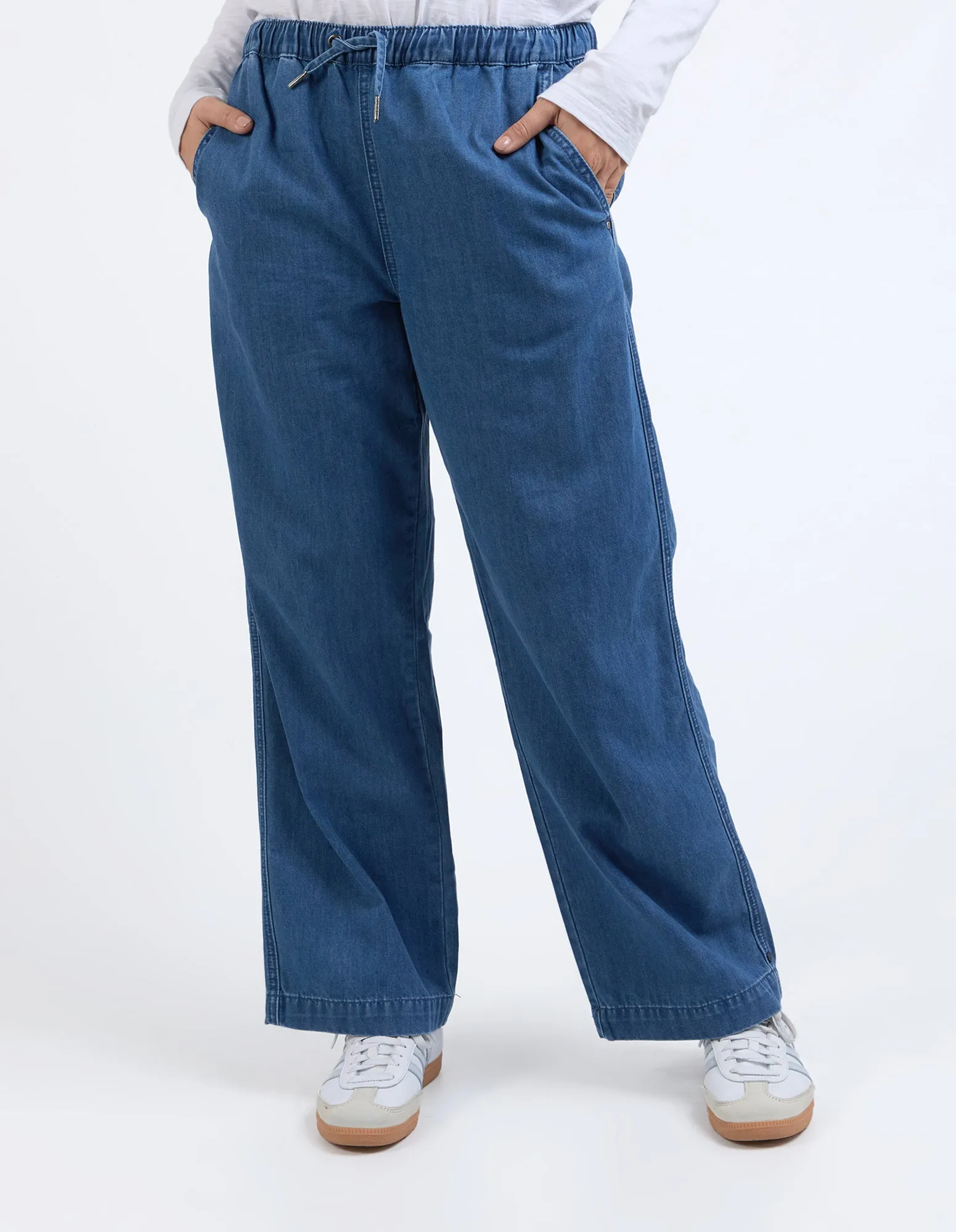 Helene Elastic Waist Denim Pant Mid Blue Wash sold by Elm Lifestyle
