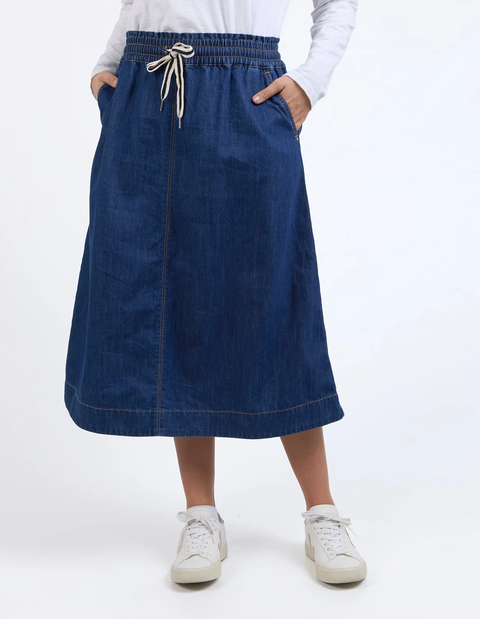 Greta Denim Skirt Dark Blue Wash sold by Elm Lifestyle