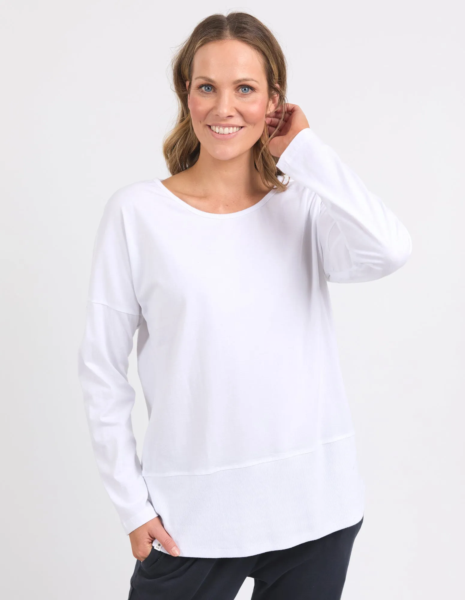 Rib Long Sleeve White sold by Elm Lifestyle