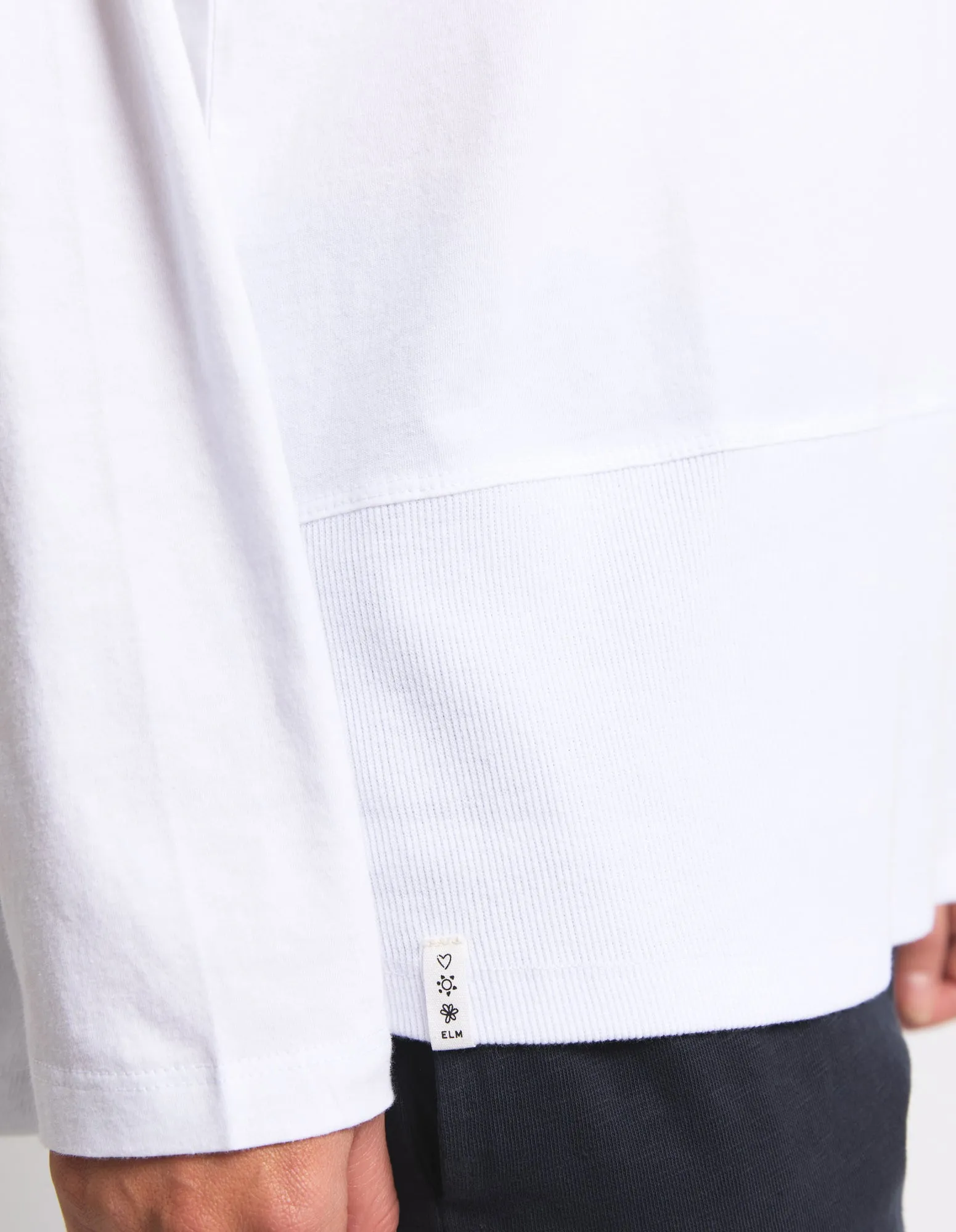 Rib Long Sleeve White sold by Elm Lifestyle product image thumbnail 5