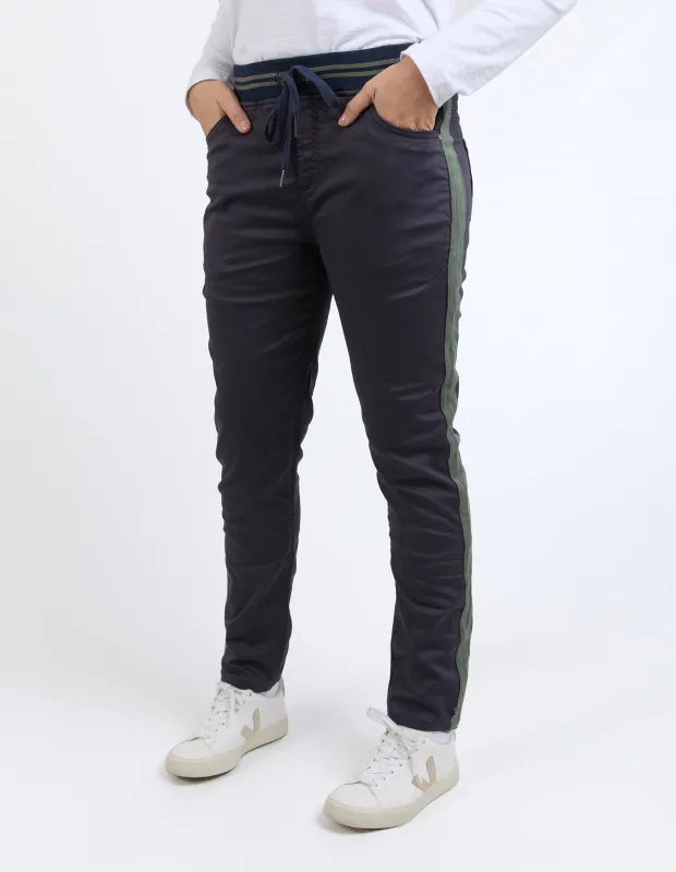 Margo Jogger With Side Tape Navy With Khaki Tape sold by Elm Lifestyle