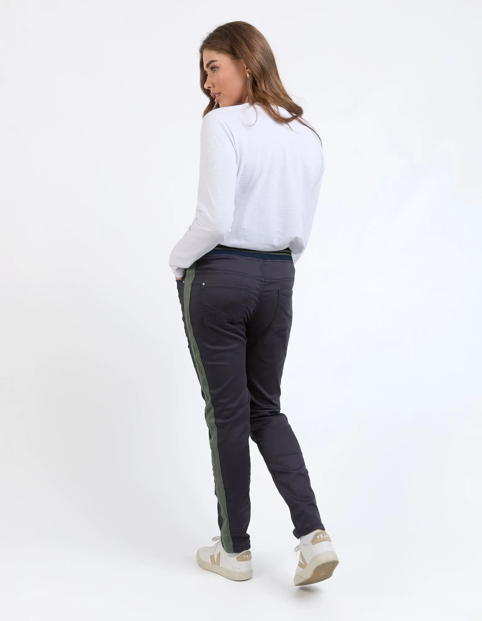 Margo Jogger With Side Tape Navy With Khaki Tape sold by Elm Lifestyle product image thumbnail 3