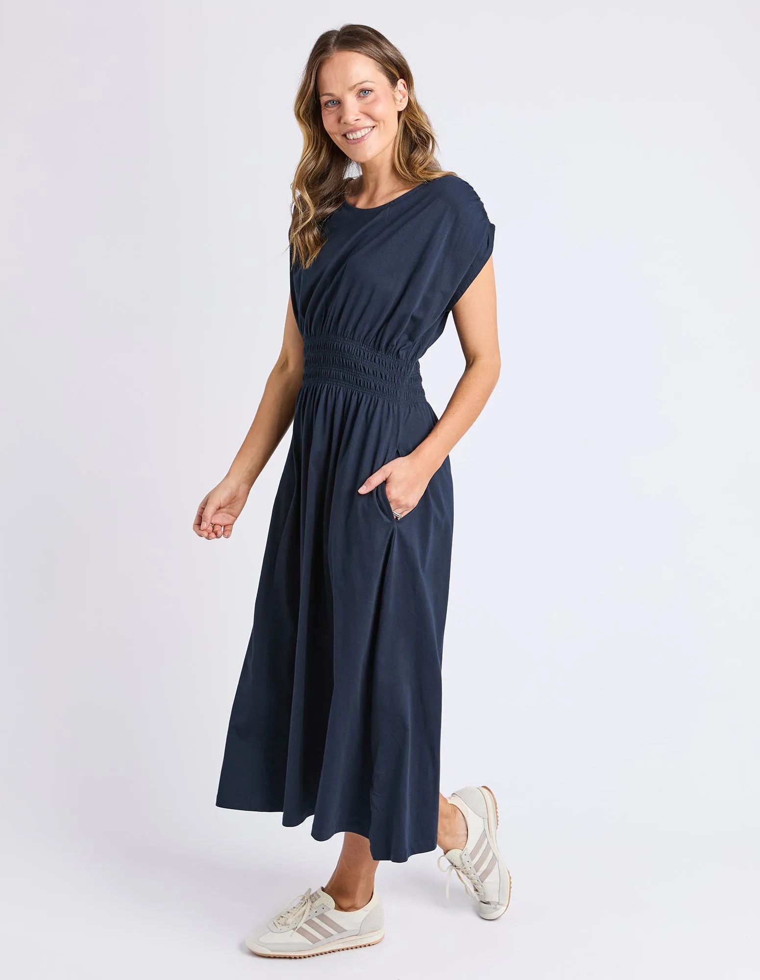 Nelle Midi Dress Navy sold by Elm Lifestyle