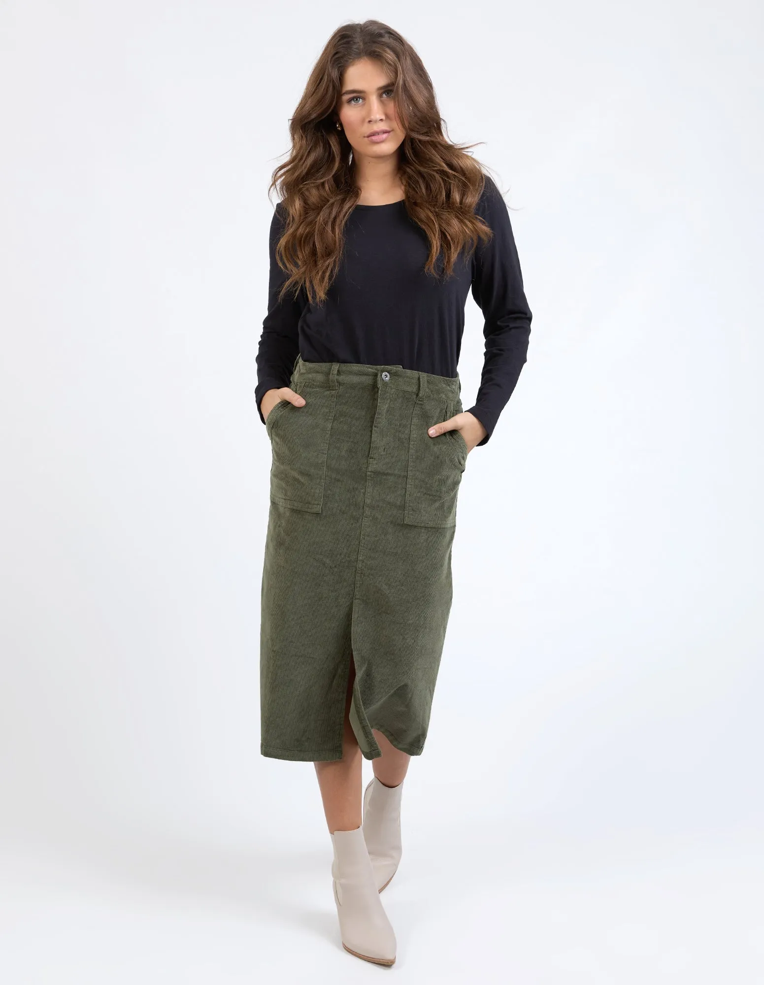 Collete Cord Skirt Clover sold by Elm Lifestyle product image thumbnail 2