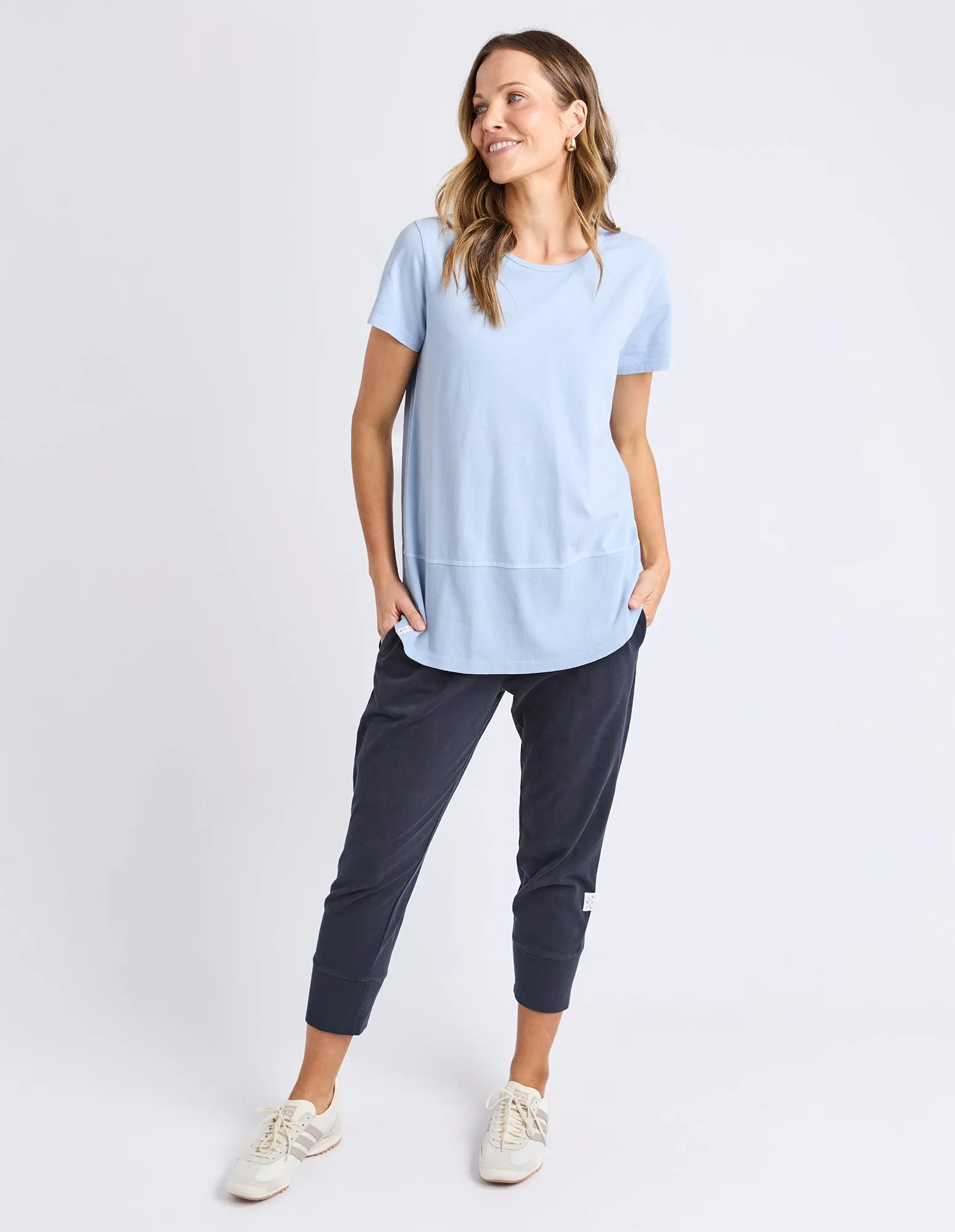 Rib Short Sleeve Tee Sky Blue sold by Elm Lifestyle product image thumbnail 2