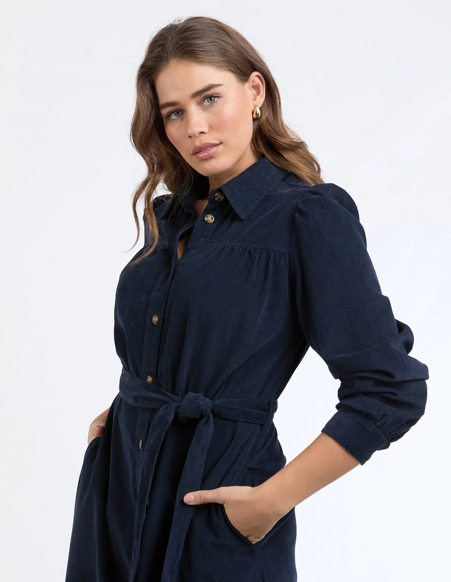 Serena Cord Dress Dark Sapphire sold by Elm Lifestyle product image thumbnail 5