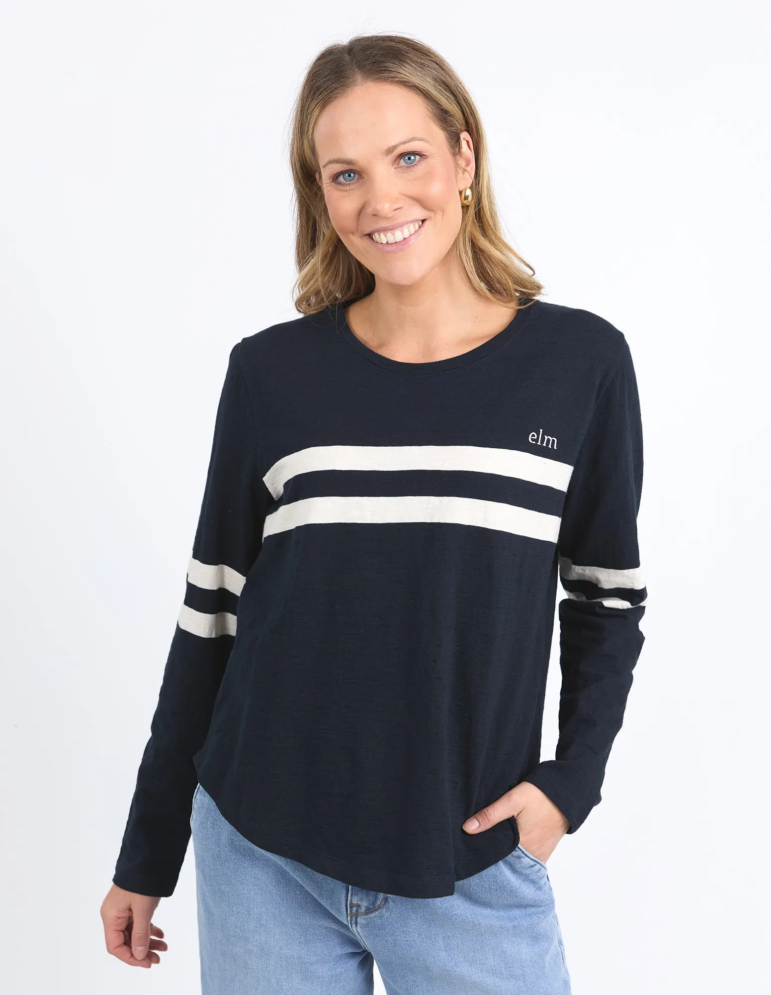 Adora Long Sleeve Tee Navy sold by Elm Lifestyle