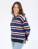 Logan Stripe Knit Navy, French Blue & Pink sold by Elm Lifestyle