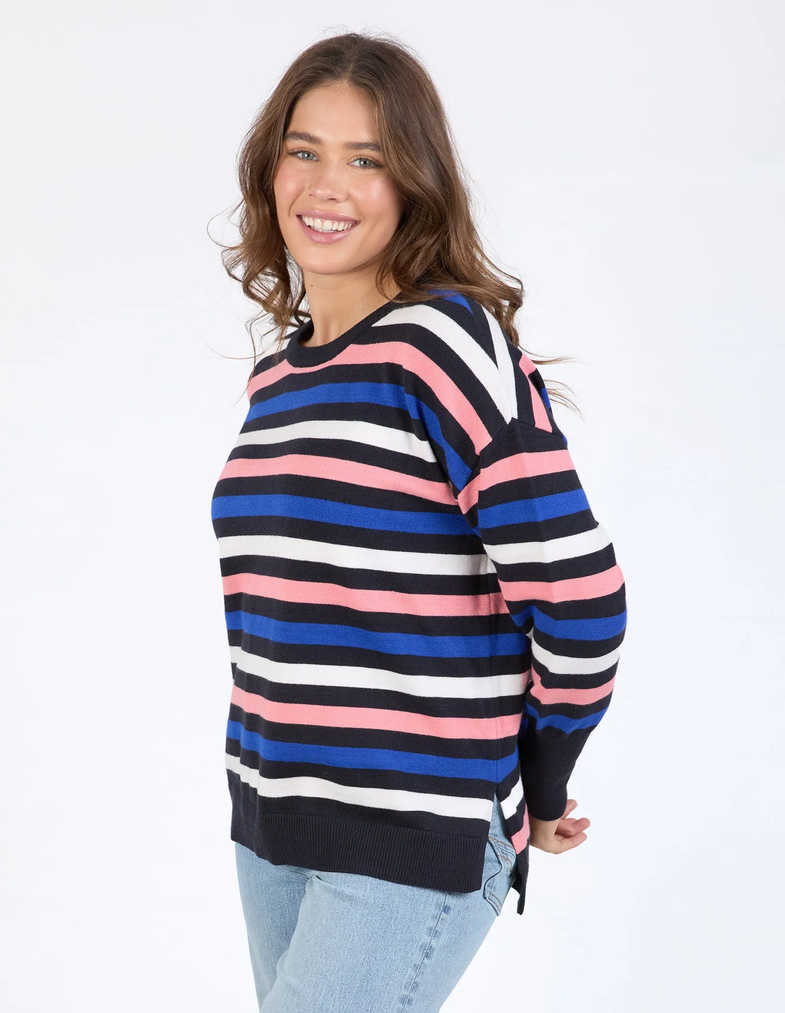 Logan Stripe Knit Navy, French Blue & Pink sold by Elm Lifestyle product image thumbnail 5