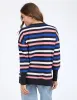Logan Stripe Knit Navy, French Blue & Pink sold by Elm Lifestyle