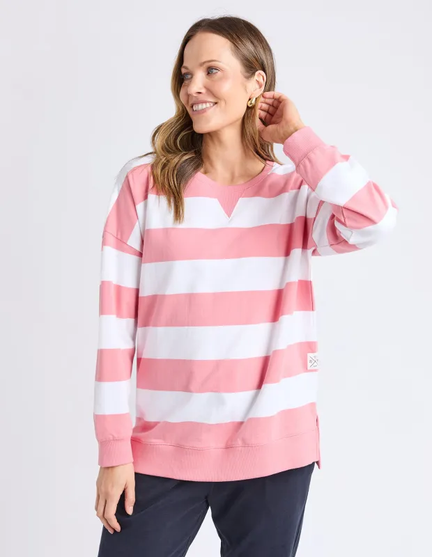 Billie Block Stripe Crew Charm Pink sold by Elm Lifestyle