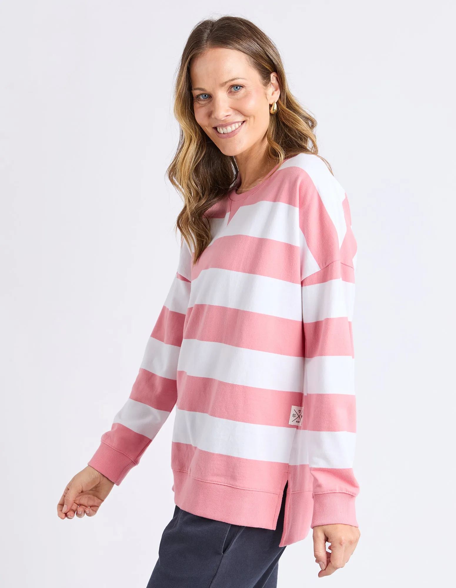 Billie Block Stripe Crew Charm Pink sold by Elm Lifestyle product image thumbnail 5