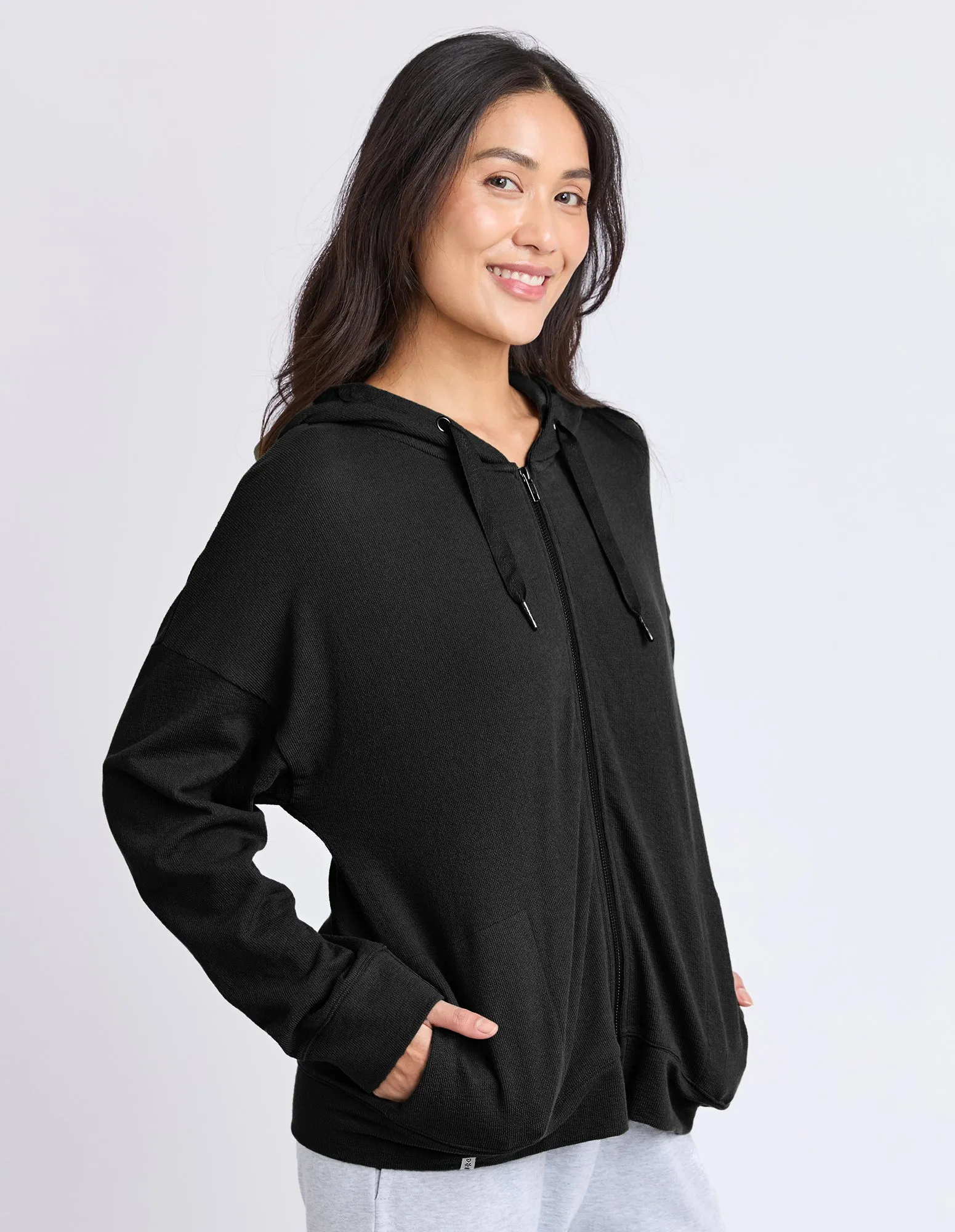 Beachy Long Sleeve Zip Hoodie Black sold by Elm Lifestyle product image thumbnail 4