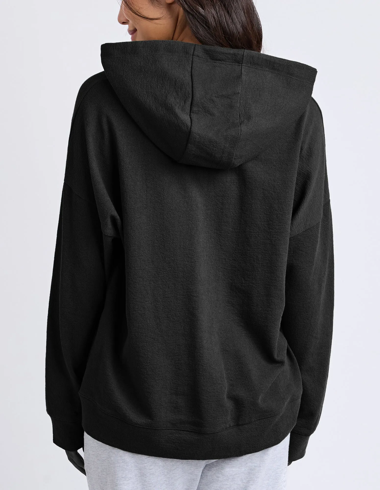 Beachy Long Sleeve Zip Hoodie Black sold by Elm Lifestyle product image thumbnail 3