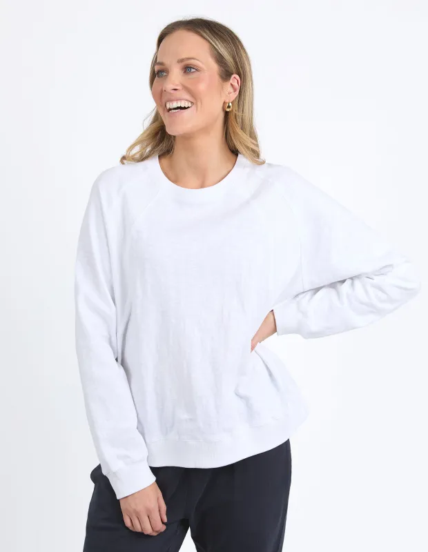 Kinsley Long Sleeve Sweat White sold by Elm Lifestyle
