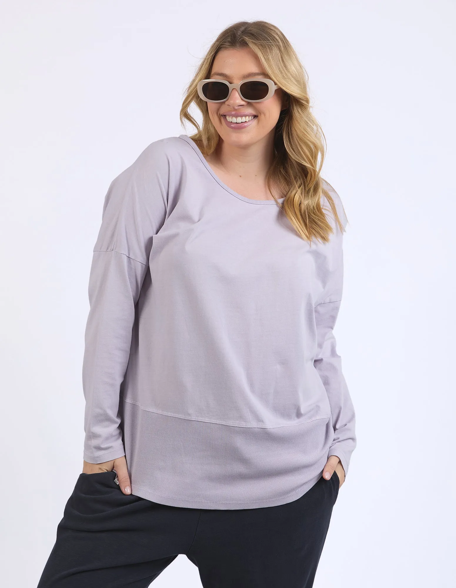 Rib Long Sleeve Dusty Lilac sold by Elm Lifestyle product image thumbnail 2