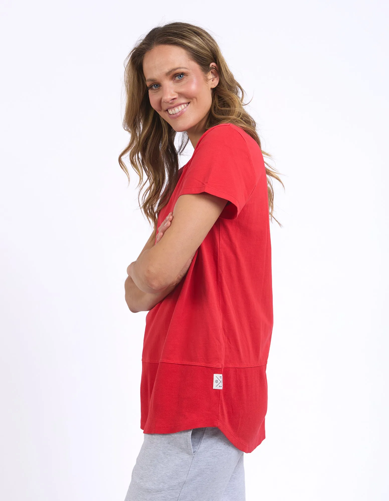 Rib Short Sleeve Tee Poppy sold by Elm Lifestyle product image thumbnail 5