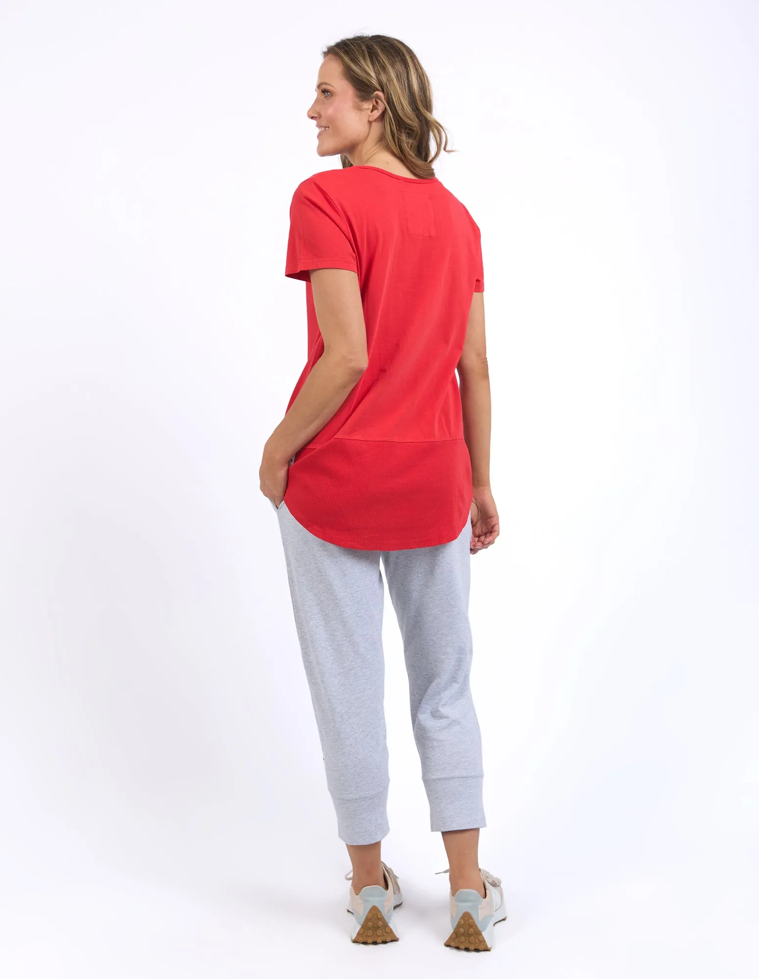 Rib Short Sleeve Tee Poppy sold by Elm Lifestyle product image thumbnail 4