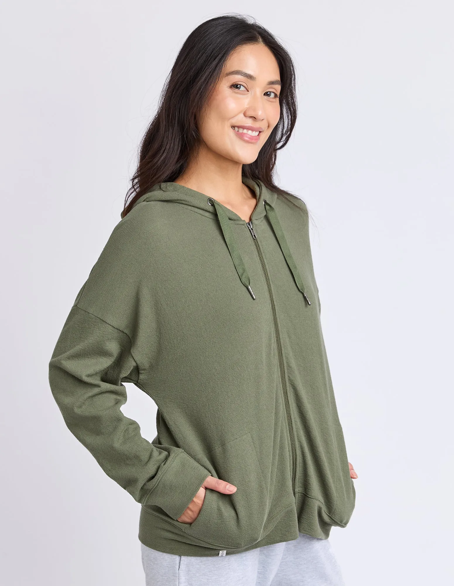 Beachy Long Sleeve Zip Hoodie Clover sold by Elm Lifestyle product image thumbnail 4