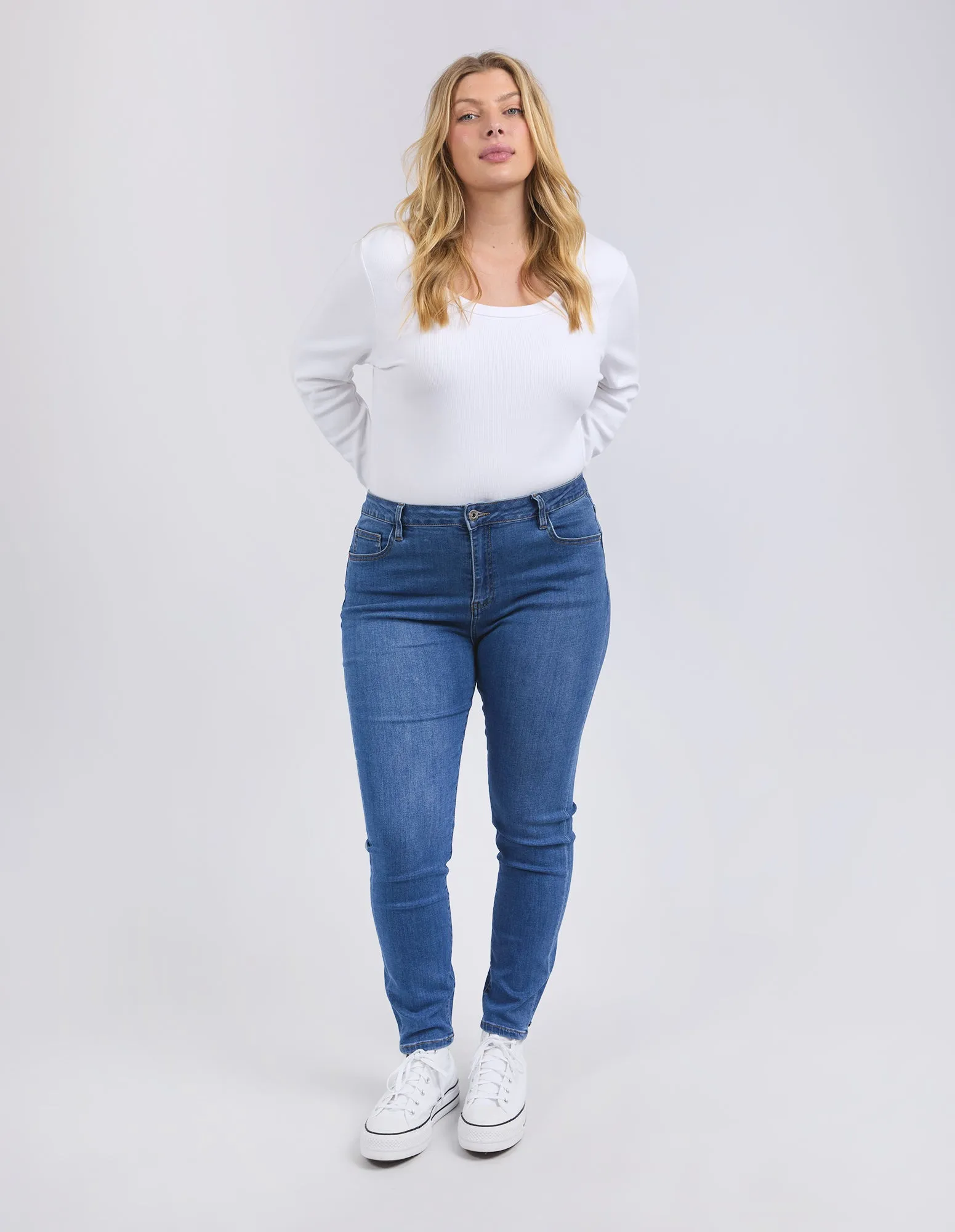 Georgie Slim Leg Jean Mid Blue Wash sold by Elm Lifestyle product image thumbnail 2