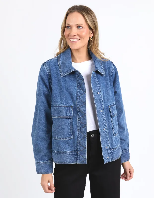 Hunter Denim Jacket Mid Blue Wash sold by Elm Lifestyle