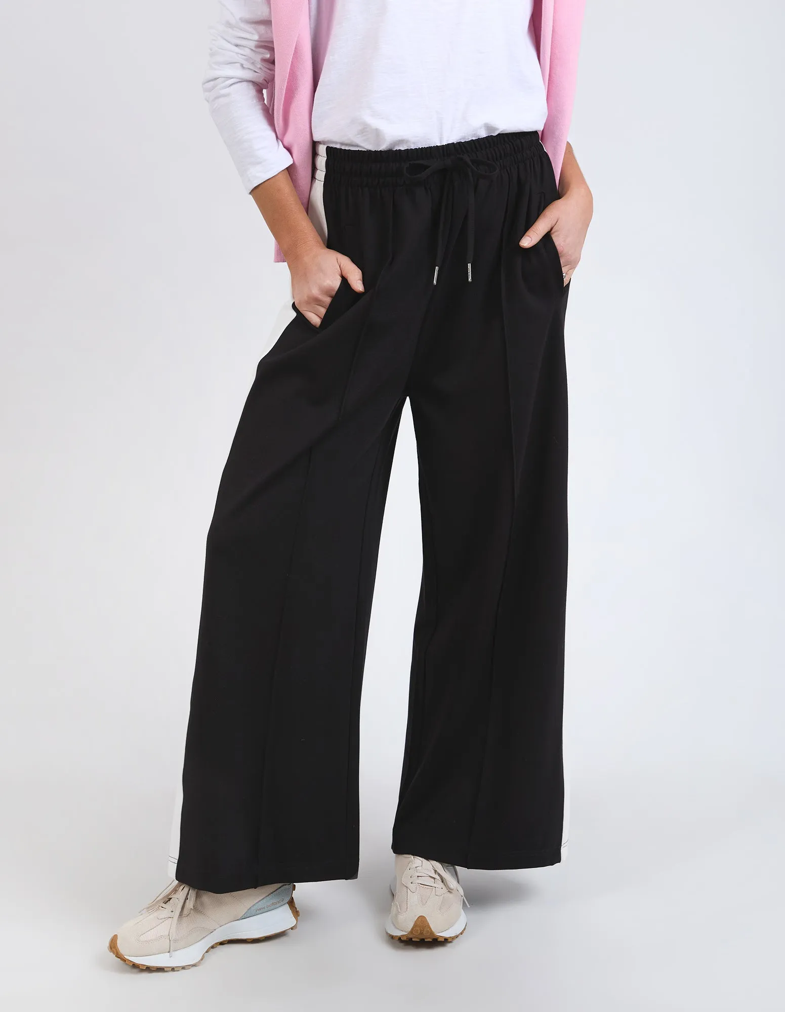 Carmen Wide Leg Pant Black & Marshmallow Stripe sold by Elm Lifestyle