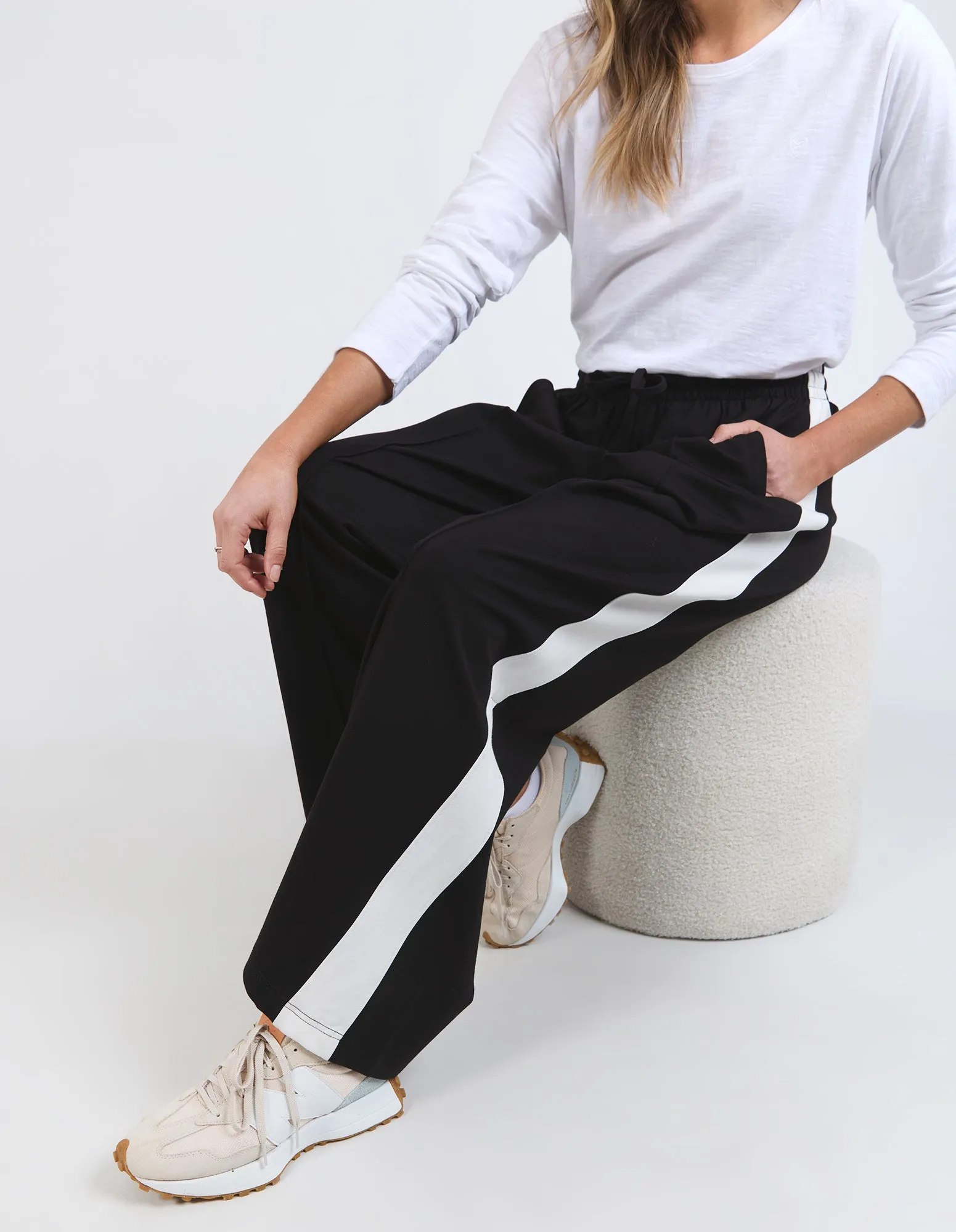 Carmen Wide Leg Pant Black & Marshmallow Stripe sold by Elm Lifestyle product image thumbnail 4
