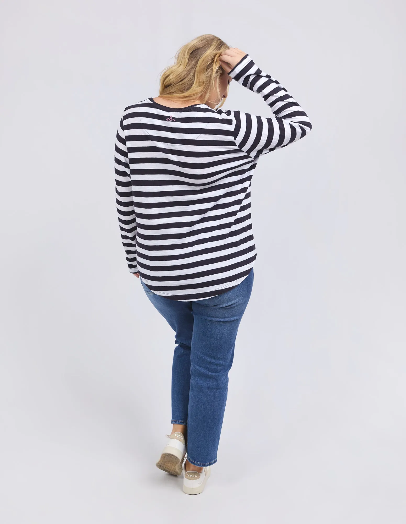 Harmony Long Sleeve Tee Navy & White Stripe sold by Elm Lifestyle product image thumbnail 3
