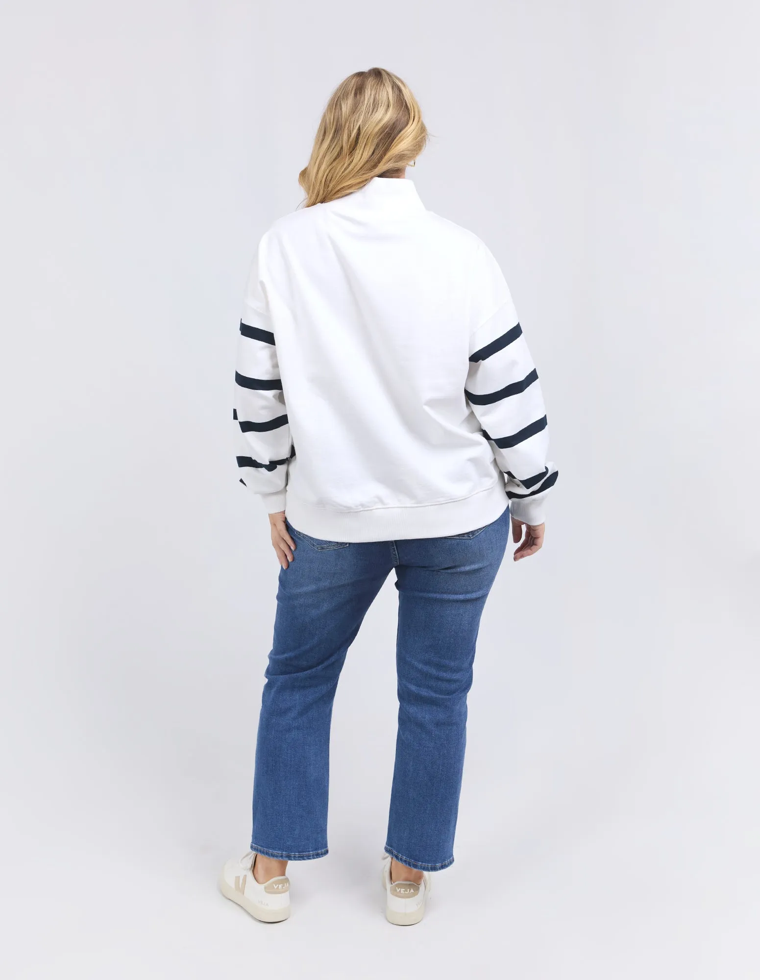 Lane Zip Crew White/Navy Stripe sold by Elm Lifestyle product image thumbnail 3