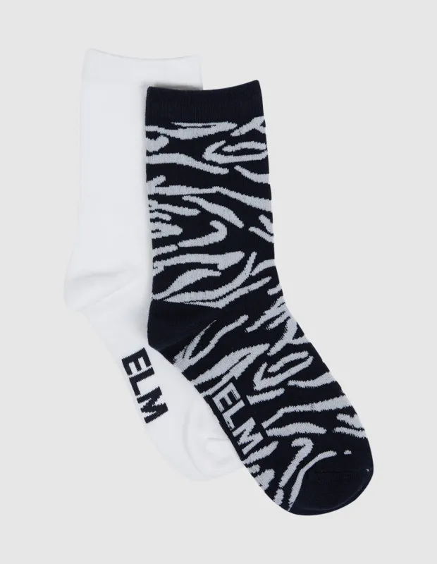 Two Pack Ankle Socks Zuri Print sold by Elm Lifestyle
