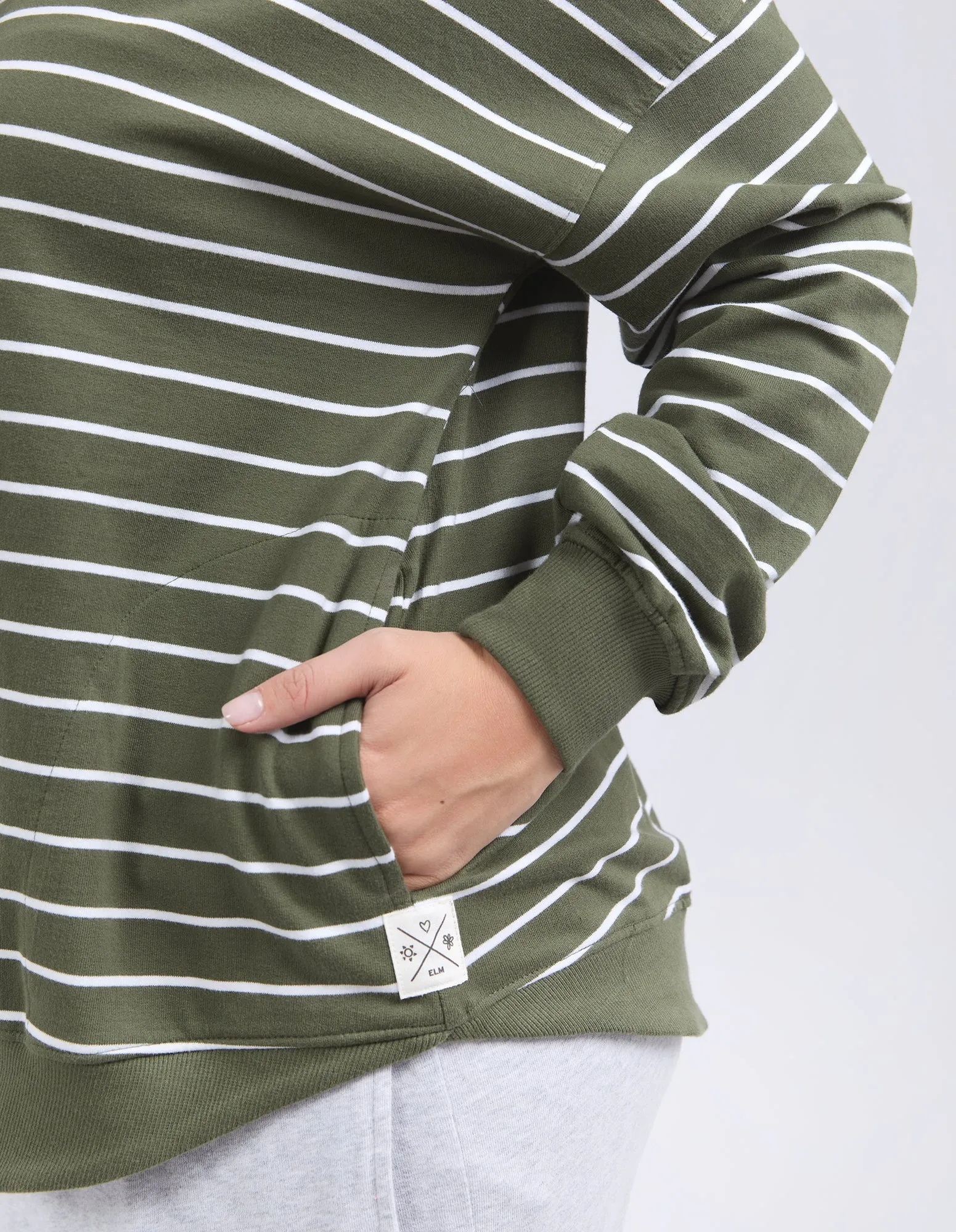 Lounger Scoop Hoodie Stripe Clover & White sold by Elm Lifestyle product image thumbnail 5