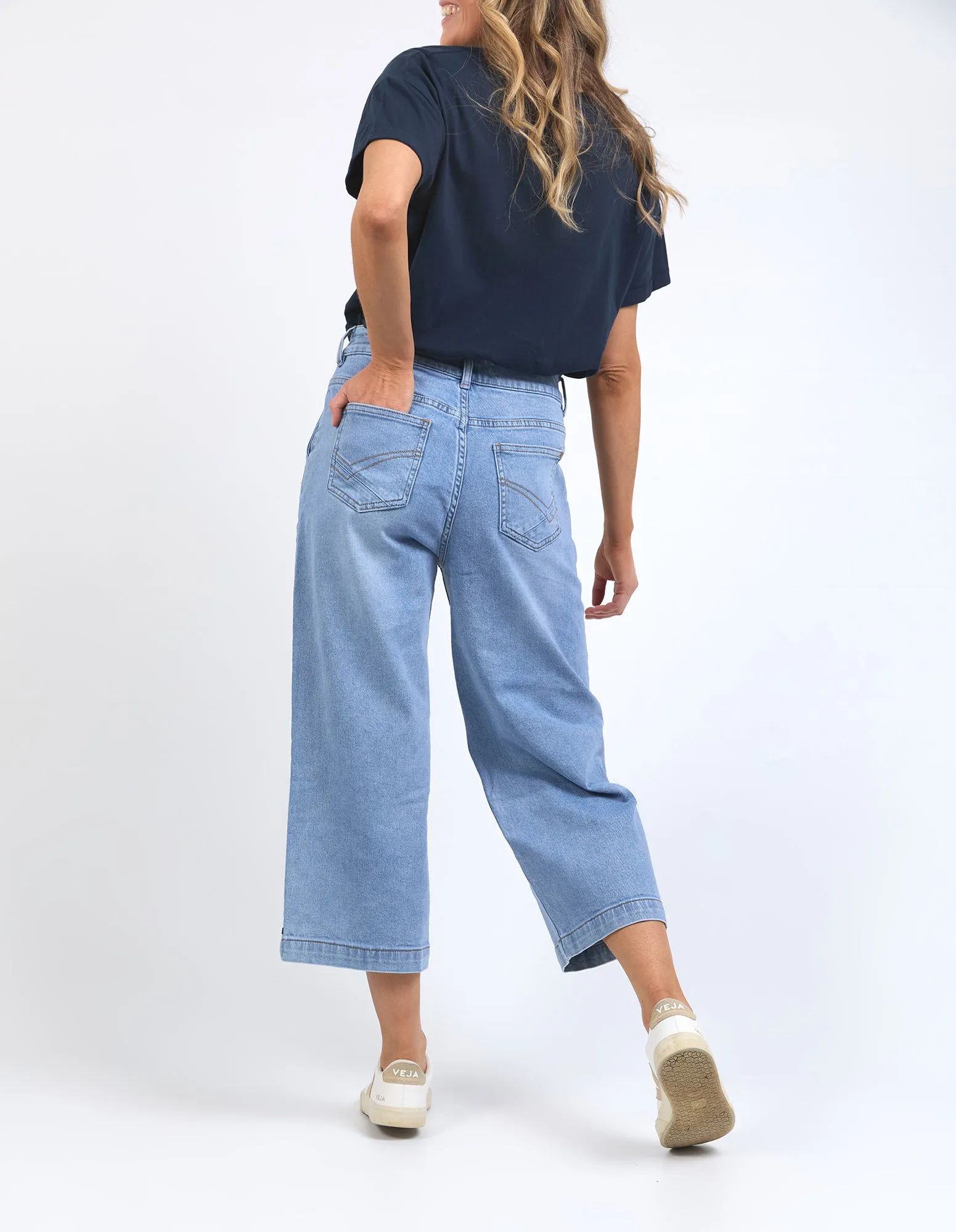 Sidney Cropped Wide Leg Jean Light Blue Wash sold by Elm Lifestyle product image thumbnail 3