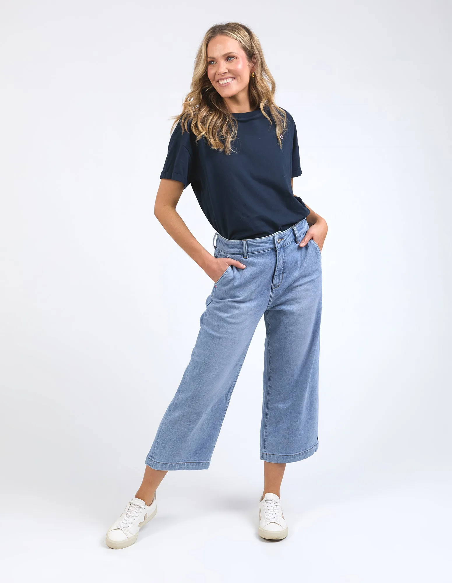 Sidney Cropped Wide Leg Jean Light Blue Wash sold by Elm Lifestyle product image thumbnail 2