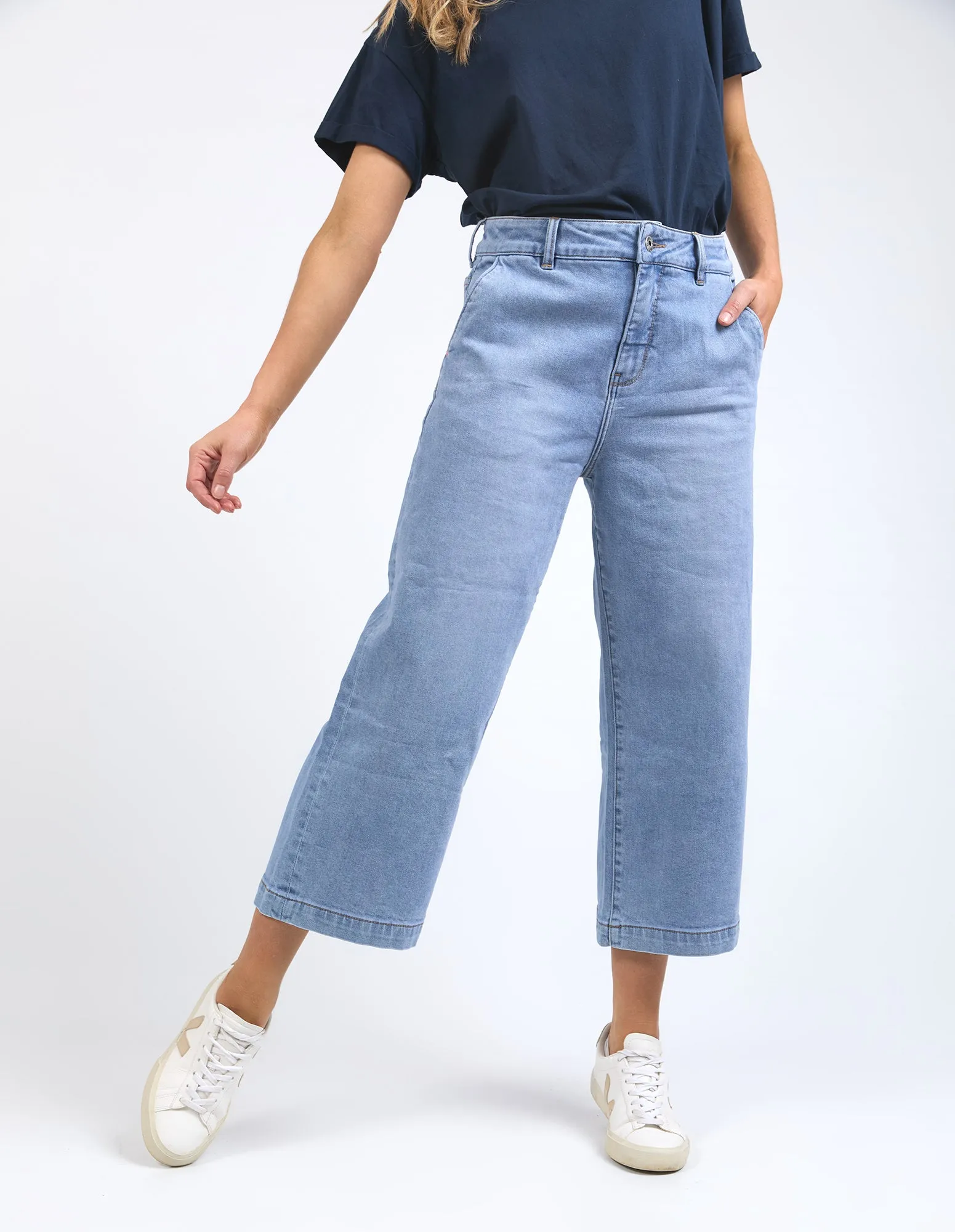 Sidney Cropped Wide Leg Jean Light Blue Wash sold by Elm Lifestyle