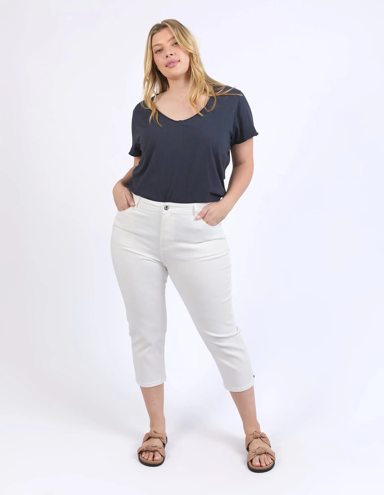 Mollie Capri Pant White sold by Elm Lifestyle product image thumbnail 3
