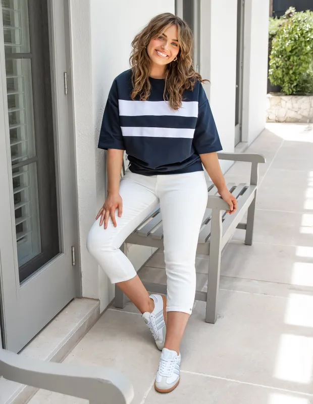 Mollie Capri Pant White sold by Elm Lifestyle